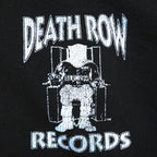 UK-Made Vintage DEATH ROW RECORDS Hip Hop Label Hoodie, Size L, Black, UK Made, Double-Sided Print