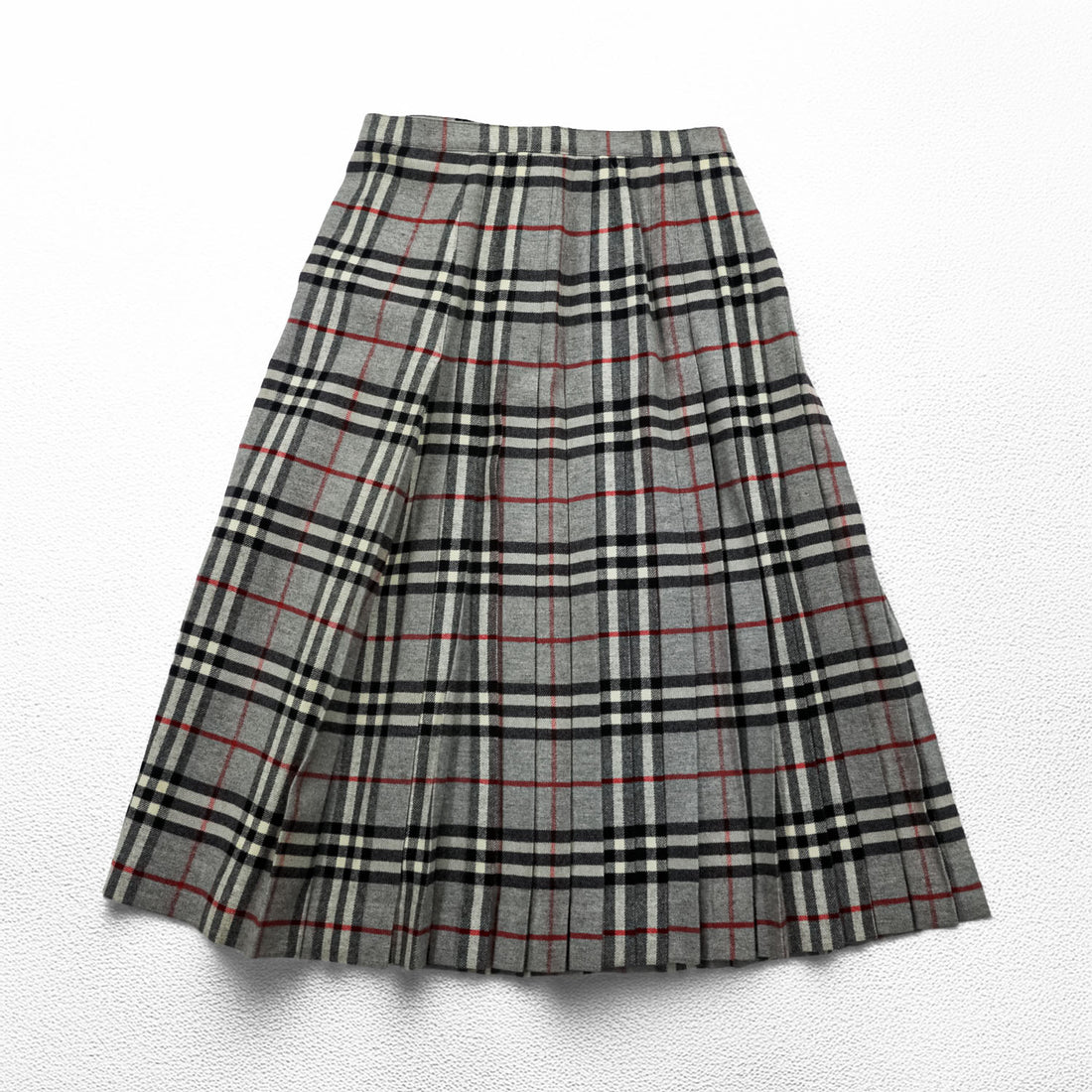 BURBERRY 日本製 90年代 ヴィンテージ ラップ プリーツ スカート M グレー ノバチェック