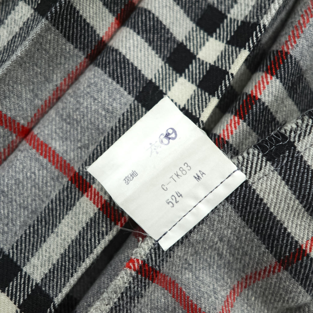 BURBERRY 日本製 90年代 ヴィンテージ ラップ プリーツ スカート M グレー ノバチェック