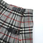 BURBERRY 日本製 90年代 ヴィンテージ ラップ プリーツ スカート M グレー ノバチェック