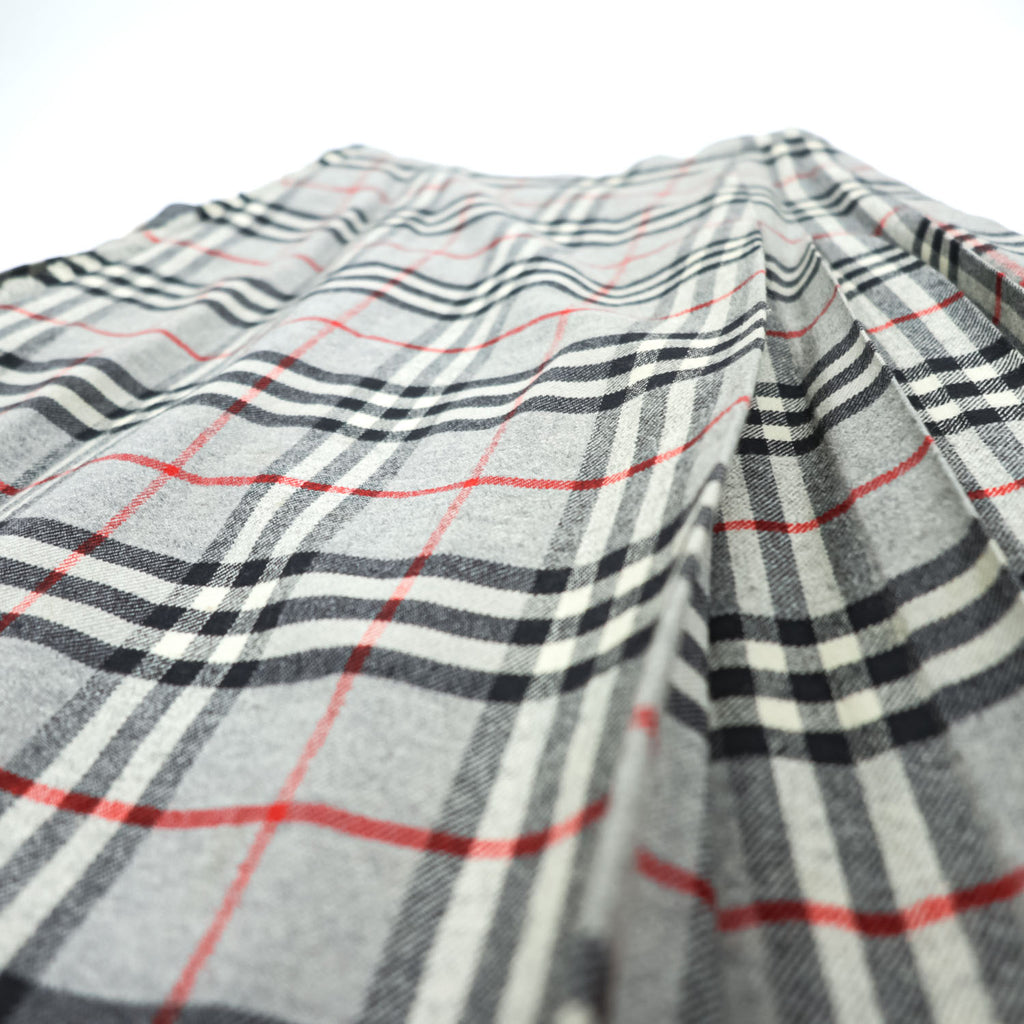 BURBERRY 日本製 90年代 ヴィンテージ ラップ プリーツ スカート M グレー ノバチェック