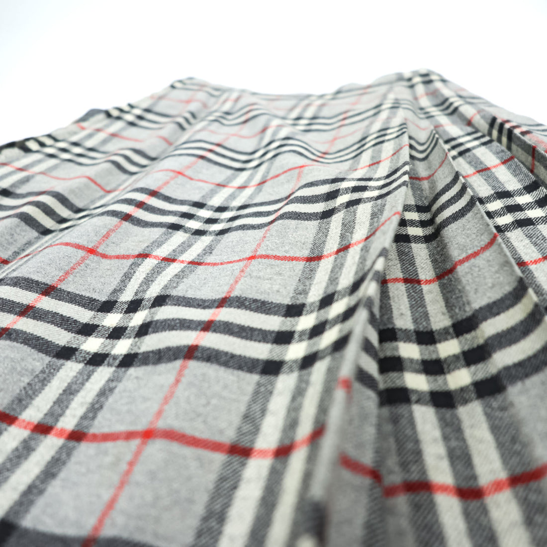 BURBERRY 日本製 90年代 ヴィンテージ ラップ プリーツ スカート M グレー ノバチェック