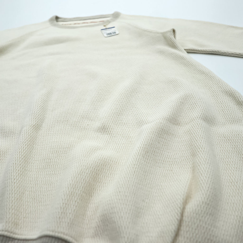 KAPITAL Japan Made Baby Waffle Babel Sweatshirt Thermal Trainer FREE Beige K.P.A.M. 5/8 Sleeve Asymmetrical Balloon Unused K1609LC118