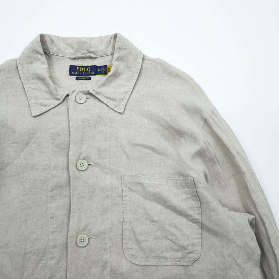 Polo Ralph Lauren リネンジャケット カバーオール M ベージュ 麻100% インド製