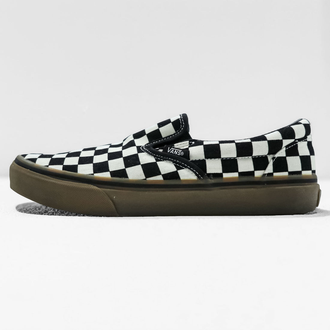 VANS チェッカー スリッポン CHECKER SLIP ON スニーカー 26.5cm ブラック ホワイト フラッグチェック ガムソール キャンバス V98CL