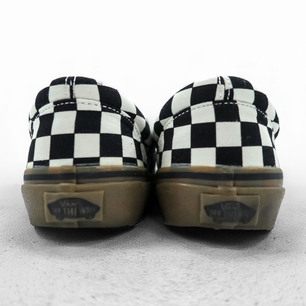 VANS チェッカー スリッポン CHECKER SLIP ON スニーカー 26.5cm ブラック ホワイト フラッグチェック ガムソール キャンバス V98CL