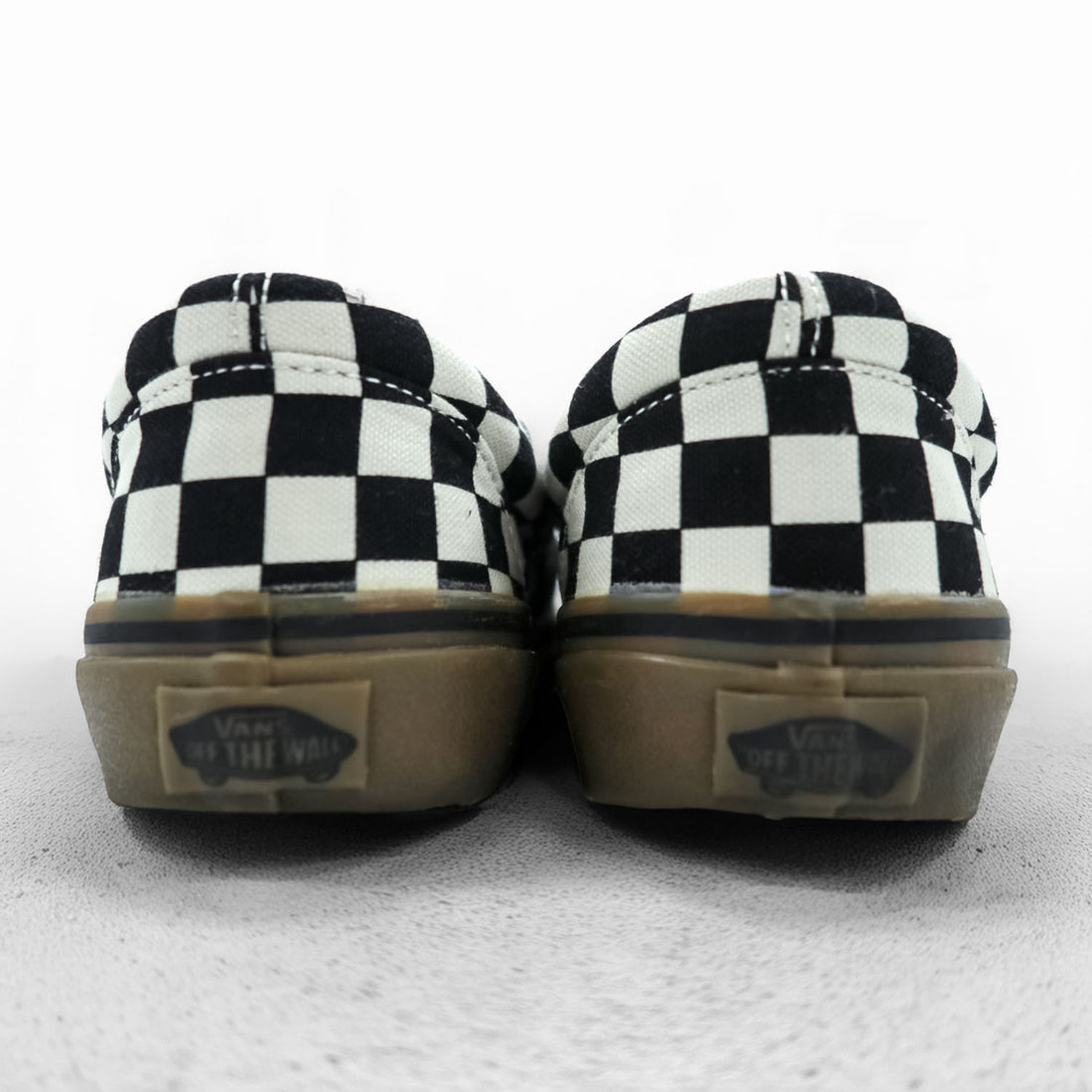 VANS チェッカー スリッポン CHECKER SLIP ON スニーカー 26.5cm ブラック ホワイト フラッグチェック ガムソール キャンバス V98CL