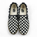 VANS チェッカー スリッポン CHECKER SLIP ON スニーカー 26.5cm ブラック ホワイト フラッグチェック ガムソール キャンバス V98CL