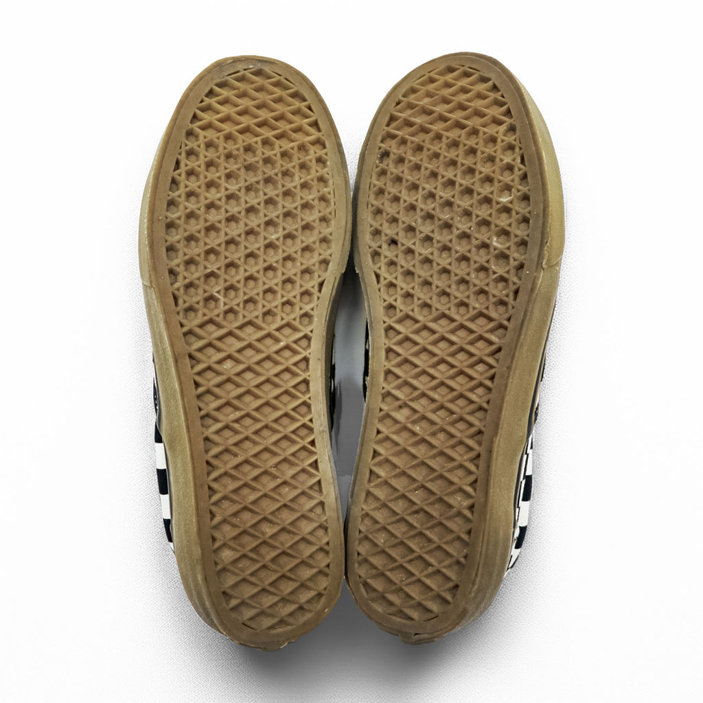 VANS チェッカー スリッポン CHECKER SLIP ON スニーカー 26.5cm ブラック ホワイト フラッグチェック ガムソール キャンバス V98CL