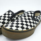 VANS チェッカー スリッポン CHECKER SLIP ON スニーカー 26.5cm ブラック ホワイト フラッグチェック ガムソール キャンバス V98CL