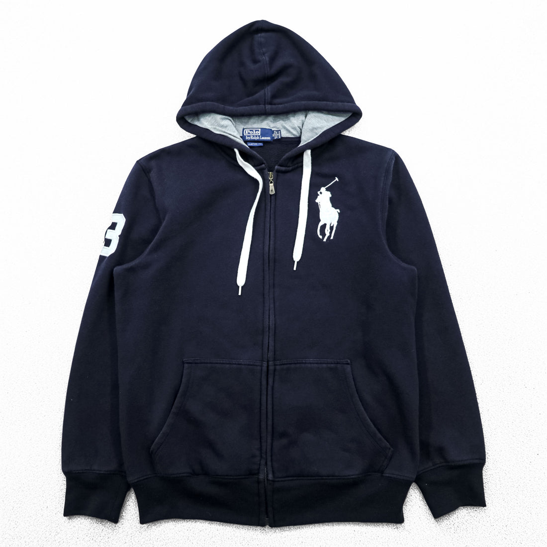 Polo Ralph Lauren 90年代 ヴィンテージ ビッグポニー ジップパーカー XL ネイビー CUSTOM FIT