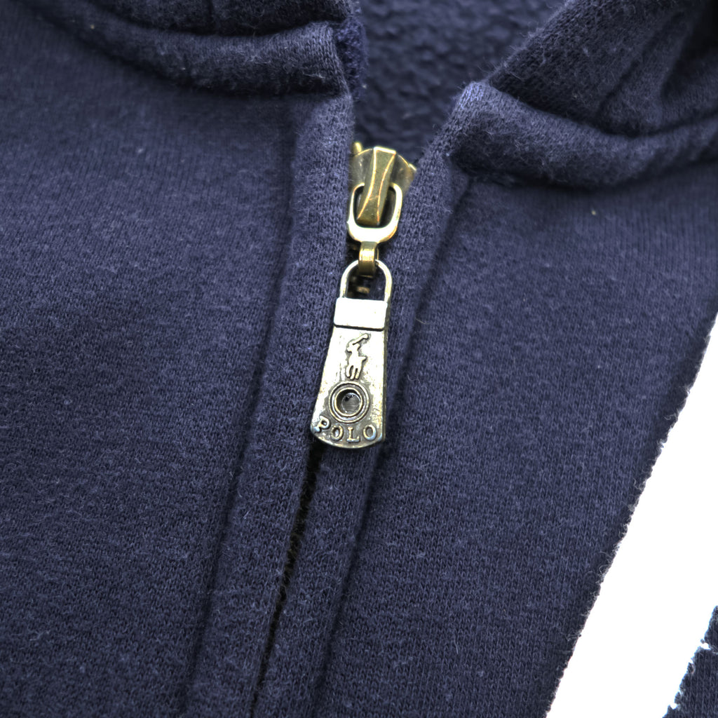 Polo Ralph Lauren 90年代 ヴィンテージ ビッグポニー ジップパーカー XL ネイビー CUSTOM FIT