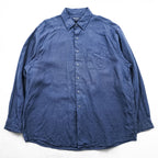 Brooks Brothers Irish Linen Long-Sleeve Shirt, Size XL, Navy