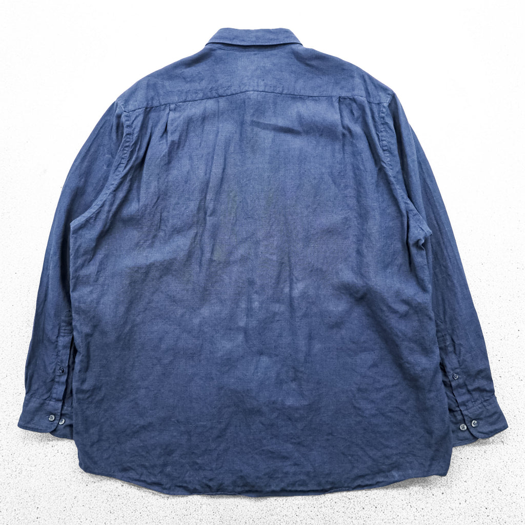 Brooks Brothers Irish Linen Long-Sleeve Shirt, Size XL, Navy