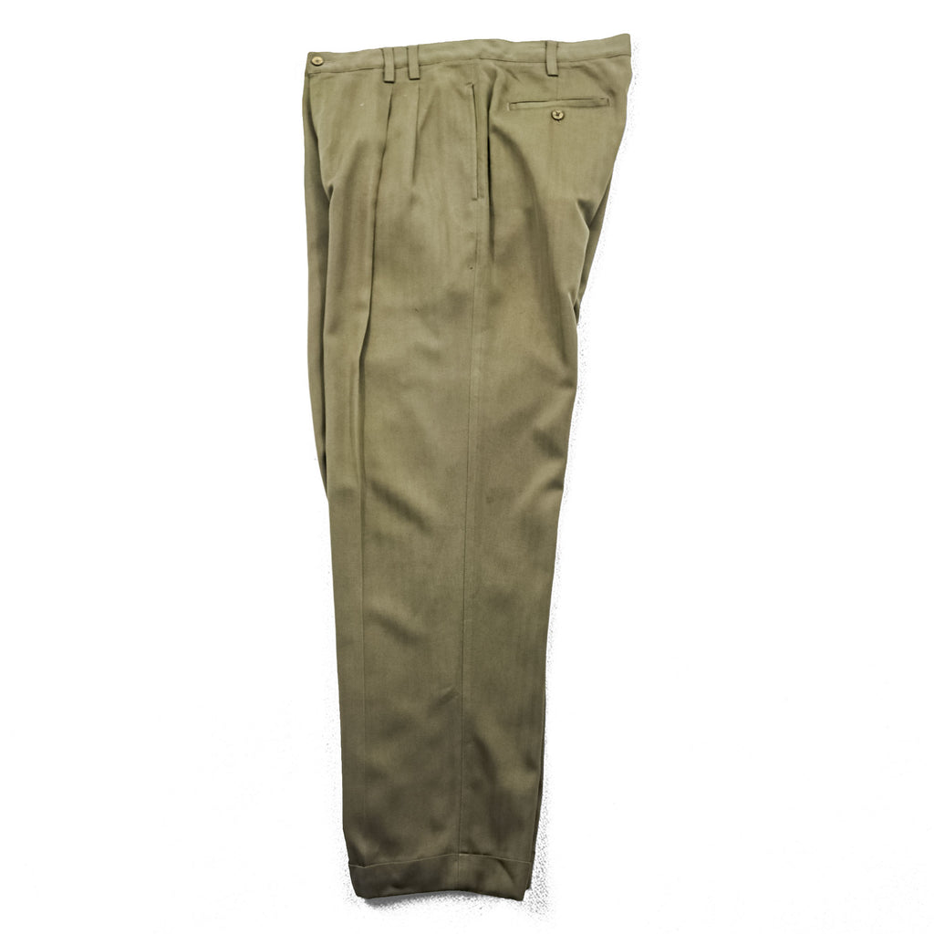 TOMMY BAHAMA 90年代 ヴィンテージ 2タック プリーツ シルク スラックス パンツ L ベージュ ヘリンボーン ワイド テーパード RELAX