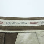 TOMMY BAHAMA 90年代 ヴィンテージ 2タック プリーツ シルク スラックス パンツ L ベージュ ヘリンボーン ワイド テーパード RELAX