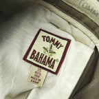 TOMMY BAHAMA 90年代 ヴィンテージ 2タック プリーツ シルク スラックス パンツ L ベージュ ヘリンボーン ワイド テーパード RELAX
