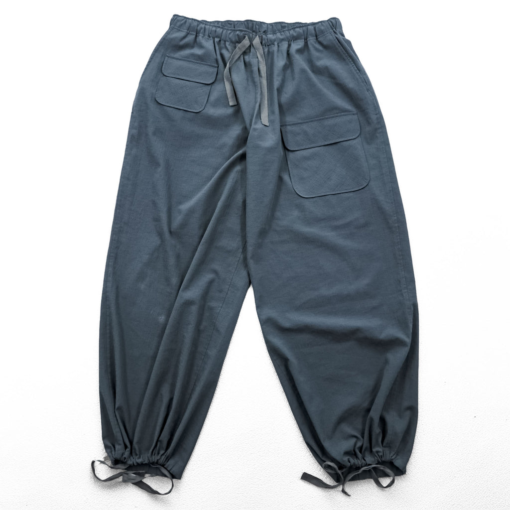 South2 West8 Wide Balloon Pants String Cuff Balloon Pant - Poly Washer Cloth M Gray