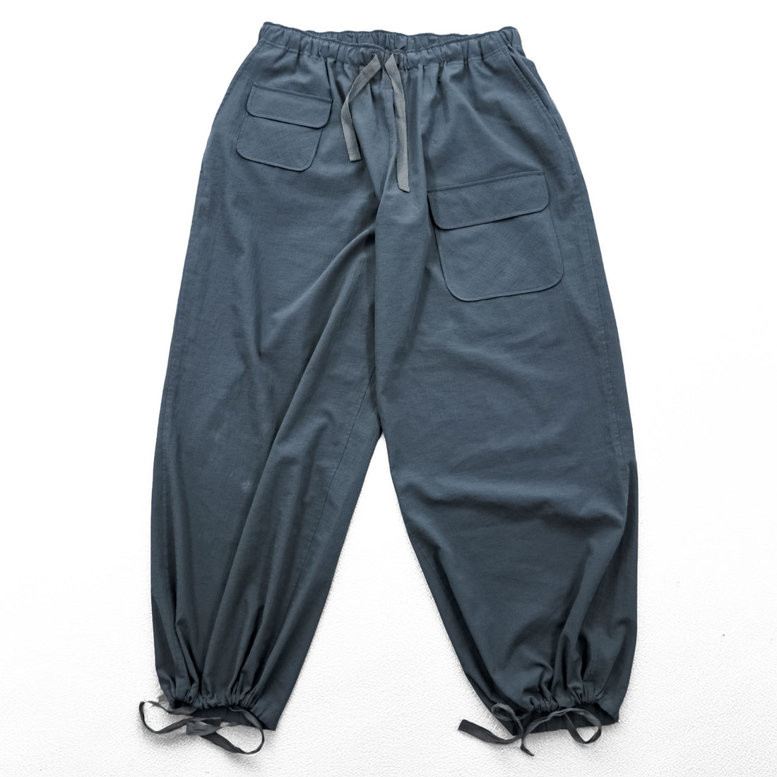 South2 West8 Wide Balloon Pants String Cuff Balloon Pant - Poly Washer Cloth M Gray
