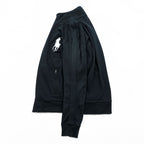 Polo Ralph Lauren 90s Vintage Track Jacket, Jersey, Size L, Black, Double Zip, Big Pony, JAPAN