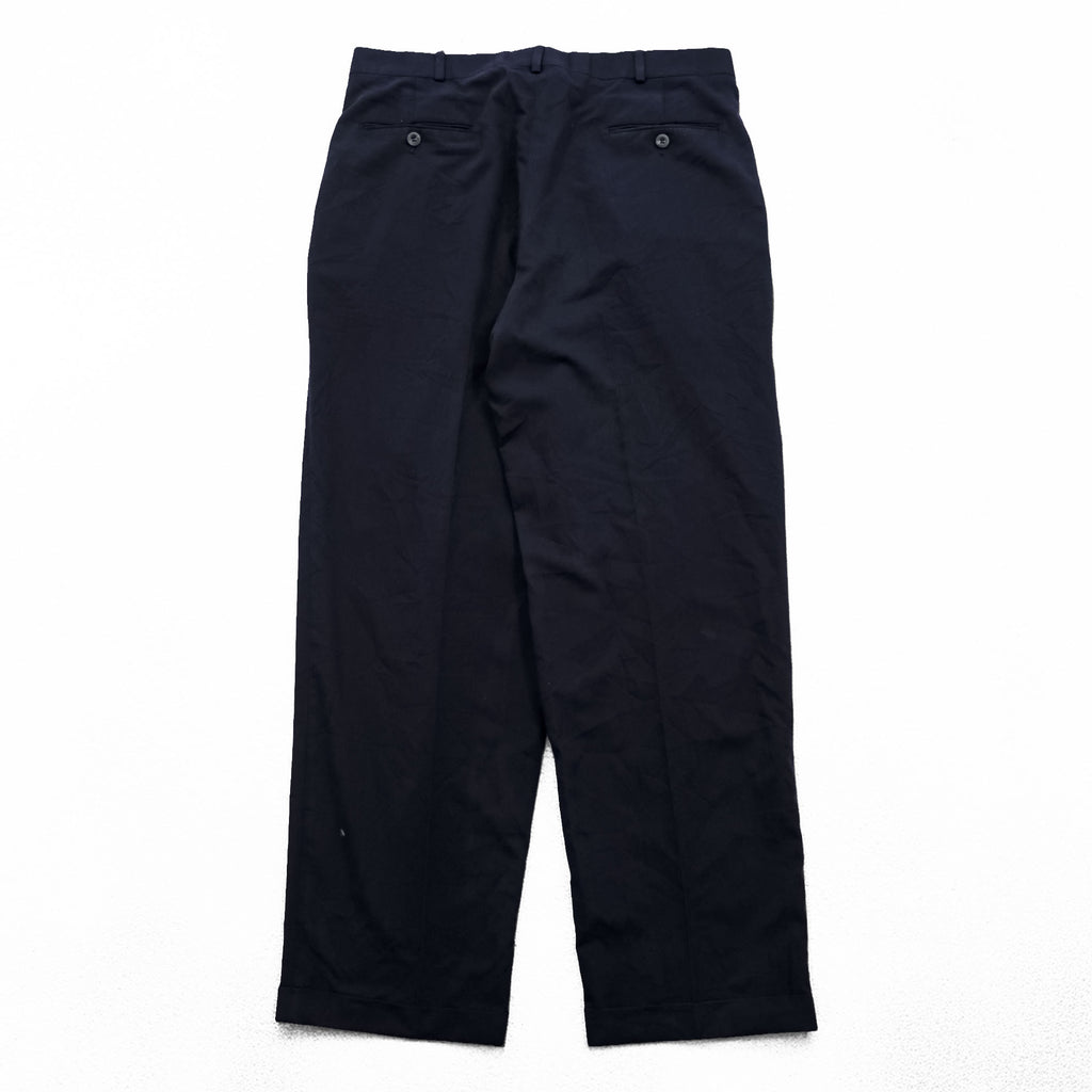 Levi's 90年代 USA製 ヴィンテージ Action CHOICE スラックス パンツ L ネイビー ワイド テーパード 2タック プリーツ 47606-4218