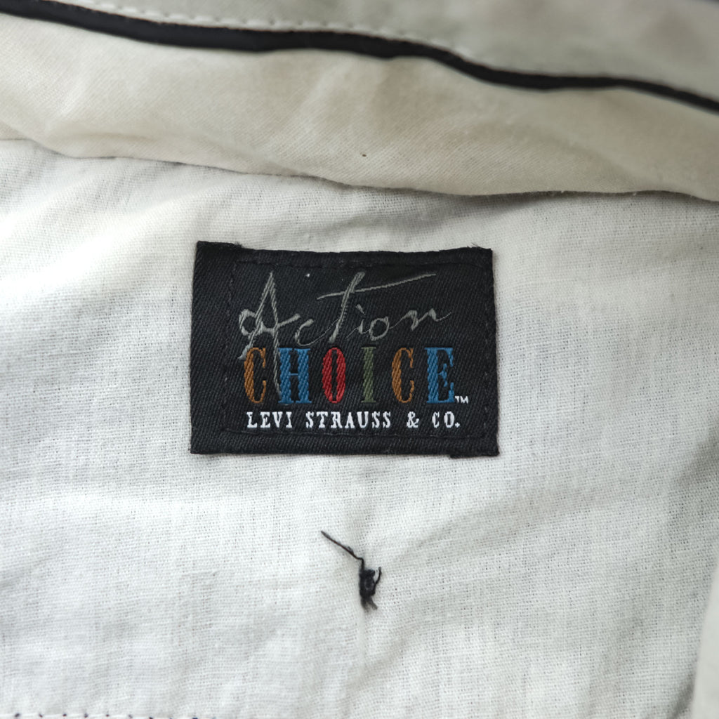 Levi's 90年代 USA製 ヴィンテージ Action CHOICE スラックス パンツ L ネイビー ワイド テーパード 2タック プリーツ 47606-4218