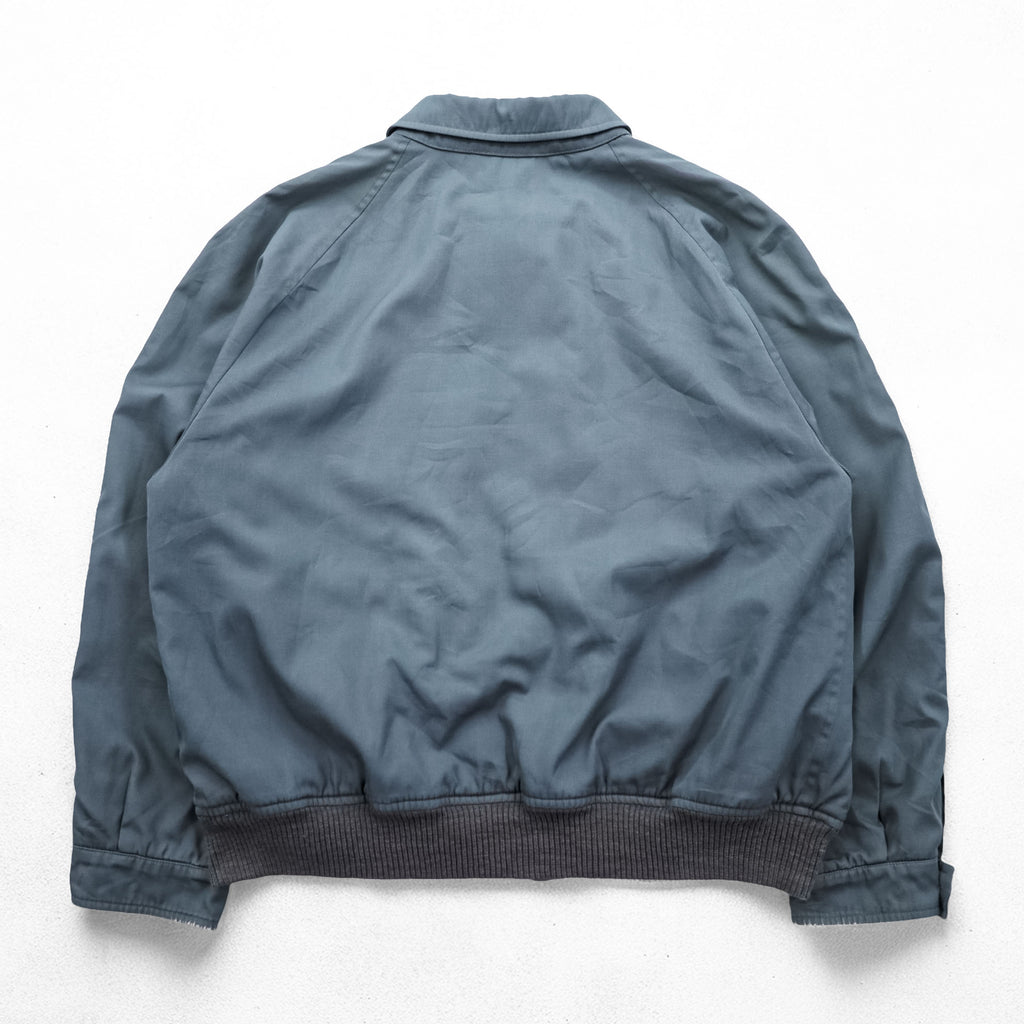 Vintage 90s Burberrys Harrington Jacket Blue Gray Nova Check Lined Zip Blouson Made in Spain Size 44