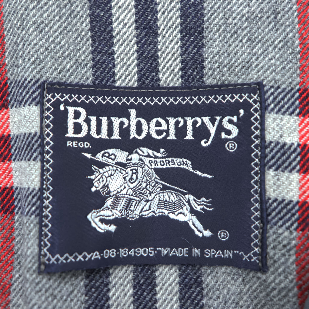 Vintage 90s Burberrys Harrington Jacket Blue Gray Nova Check Lined Zip Blouson Made in Spain Size 44
