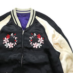 IOLANI Reversible Sukajan Japanese Souvenir Jacket, Size L, Embroidered, Japan, Cherry Blossom Design
