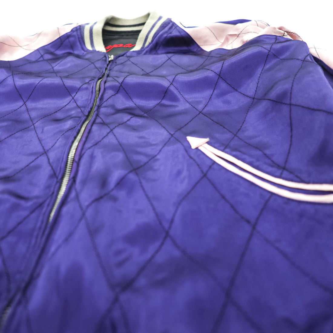 IOLANI Reversible Sukajan Japanese Souvenir Jacket, Size L, Embroidered, Japan, Cherry Blossom Design
