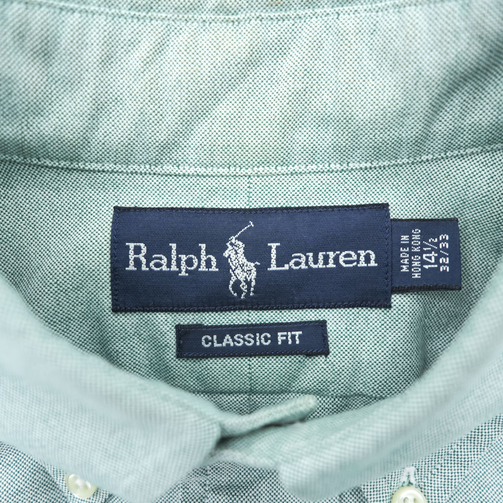 Ralph Lauren 90s Classic Fit Oxford Button Down Shirt Mint Green Pony Logo Cotton Men 14.5 32/33