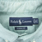 Ralph Lauren 90s Classic Fit Oxford Button Down Shirt Mint Green Pony Logo Cotton Men 14.5 32/33