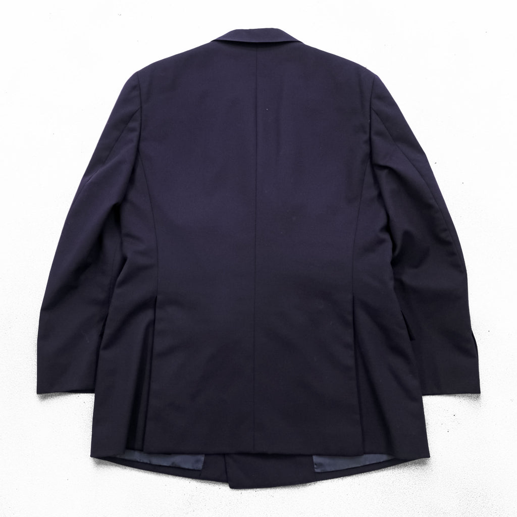 Polo Ralph Lauren 90s Vintage, Made in Japan, Peaked Lapel, Double-Breasted, Tailored Jacket, Blazer, Navy, Size M, Navy Gabardine, Gold Buttons