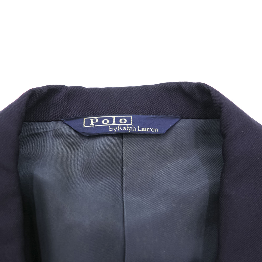Polo Ralph Lauren 90s Vintage, Made in Japan, Peaked Lapel, Double-Breasted, Tailored Jacket, Blazer, Navy, Size M, Navy Gabardine, Gold Buttons