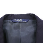 Polo Ralph Lauren 90s Vintage, Made in Japan, Peaked Lapel, Double-Breasted, Tailored Jacket, Blazer, Navy, Size M, Navy Gabardine, Gold Buttons