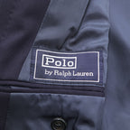 Polo Ralph Lauren 90s Vintage, Made in Japan, Peaked Lapel, Double-Breasted, Tailored Jacket, Blazer, Navy, Size M, Navy Gabardine, Gold Buttons