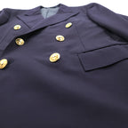 Polo Ralph Lauren 90s Vintage, Made in Japan, Peaked Lapel, Double-Breasted, Tailored Jacket, Blazer, Navy, Size M, Navy Gabardine, Gold Buttons