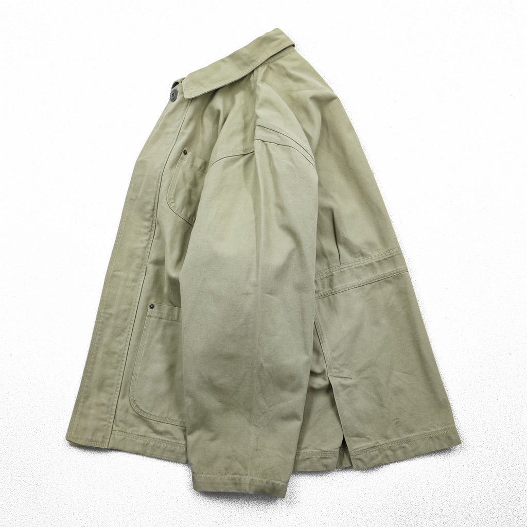 Timberland 00年代 ヴィンテージ ダック カバーオール ハンティングジャケット L ベージュ キャンバス 比翼 ジップアップ WEATHER GEAR 5270