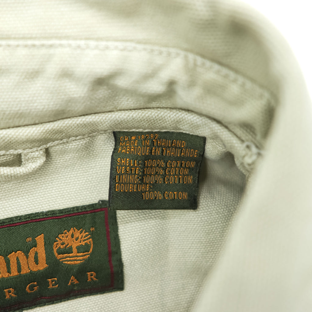 Timberland 00年代 ヴィンテージ ダック カバーオール ハンティングジャケット L ベージュ キャンバス 比翼 ジップアップ WEATHER GEAR 5270