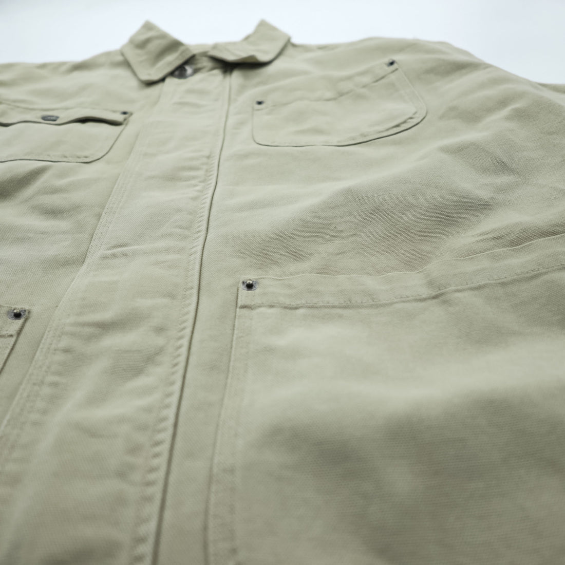 Timberland 00年代 ヴィンテージ ダック カバーオール ハンティングジャケット L ベージュ キャンバス 比翼 ジップアップ WEATHER GEAR 5270