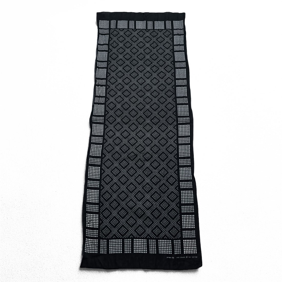 RRL Double RL Cotton Scarf Black White Geometric Dot Print Bandana Style Ralph Lauren Made in India