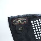 RRL Double RL Cotton Scarf Black White Geometric Dot Print Bandana Style Ralph Lauren Made in India