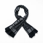RRL Double RL Cotton Scarf Black White Geometric Dot Print Bandana Style Ralph Lauren Made in India