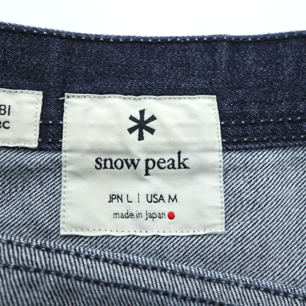 Snow Peak Japan Made TAKIBI spec Denim Pants Jeans L Indigo Blue PA-19SU102