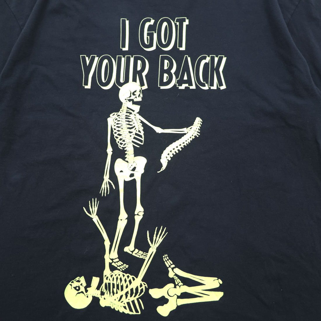 FRUIT OF THE LOOM スカル 骸骨 プリントTシャツ XL ブラック HD Cotton コットン I GOT YOUR BACK