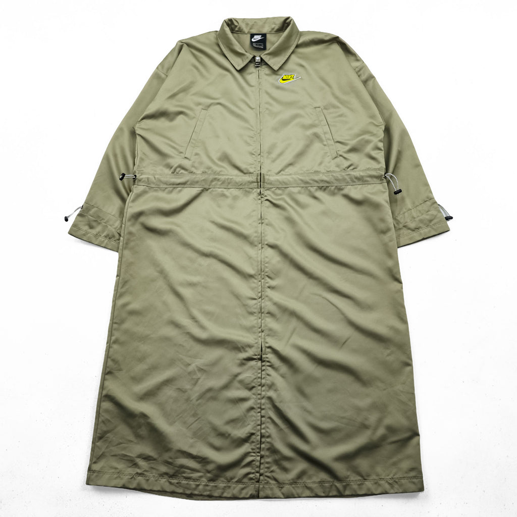 NIKE Clash Satin Long Jacket Coat FREE Drawstring Windmill CU5974-342