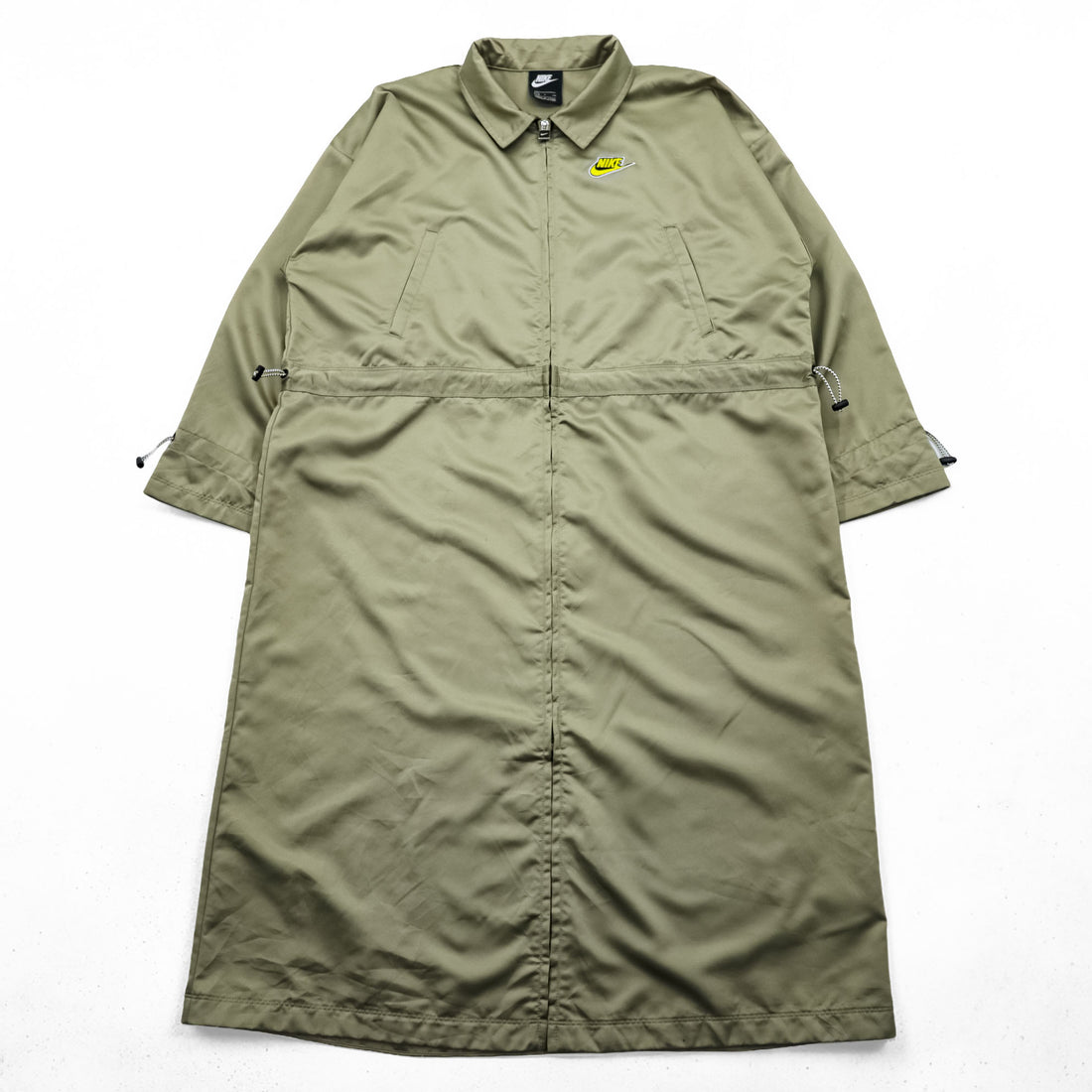 NIKE Clash Satin Long Jacket Coat FREE Drawstring Windmill CU5974-342