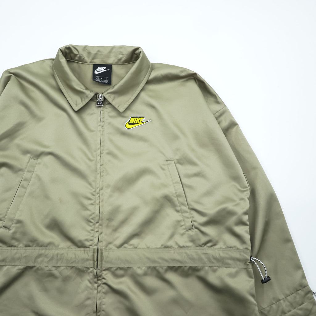 NIKE Clash Satin Long Jacket Coat FREE Drawstring Windmill CU5974-342