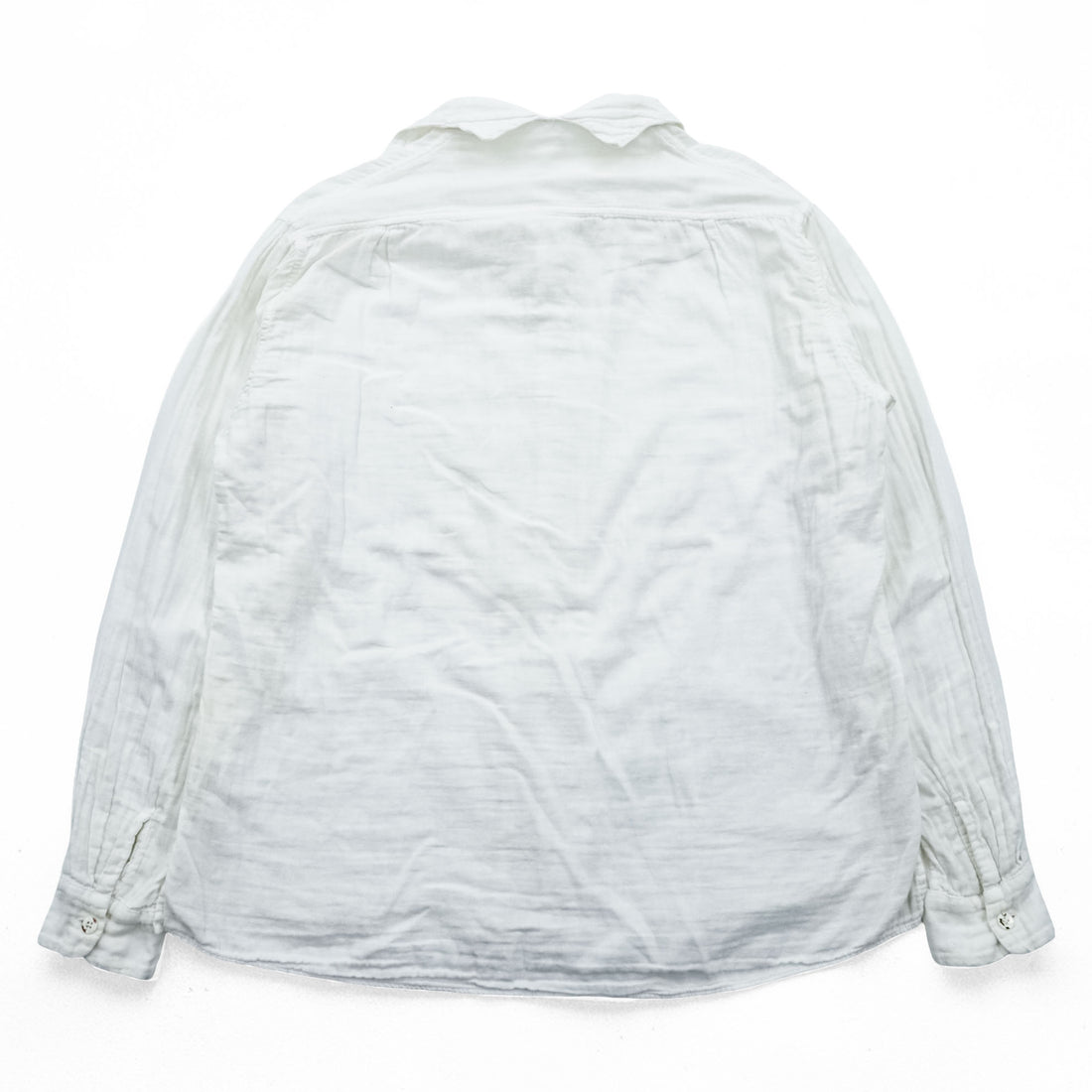 KAPITAL 日本製 ガーゼ ハイチンシャツ 長袖シャツ L ホワイト ハイネック コットン