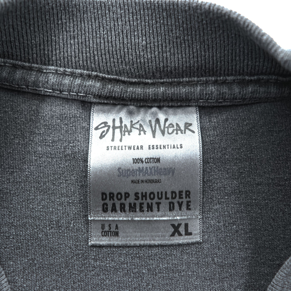 SHAKA WEAR ドロップショルダー ガーメントダイ Tシャツ XL グレー フェード ヴィンテージ加工 ヘビーウェイト